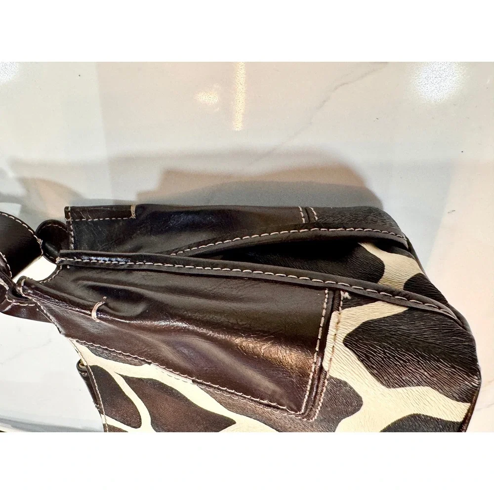 Nine & Co Giraffe Print Handbag and Wallet Set Brown Cream Y2K Vintage Purse - Picture 7 of 16